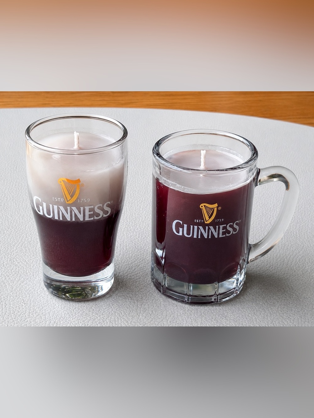 Guinness Ireland Glass Candle Set of 2 – Pint & Beer Mug Irish Pub Collectible